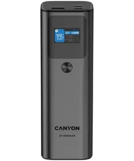Външна батерия CANYON power bank PB-2010 TFT 27000 mAh 97.2Wh PD140W QC 3.0 Dark Grey