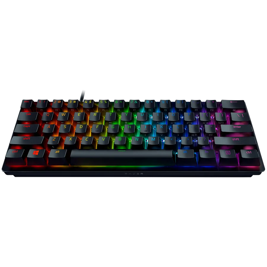 Геймърска клавиатура Huntsman V3 Pro Mini - US Layout, Gaming Keyboard, Analog Optical Switch Gen-2, 60% size, Razer Chroma™ RGB, Detachable Type C Cable, Doubleshot PBT Keycaps, 5052 Brushed Aluminum Alloy Top Case, Rapid Trigger Mode, Analog Input - Image 18