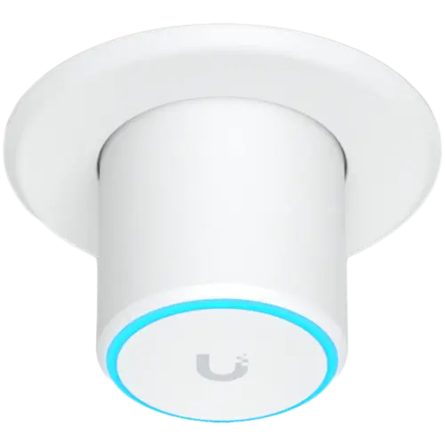Alternative view of Точка за достъп UBIQUITI U6 Mesh, WiFi 6, 6 spatial streams, 140 m² (1,500 ft²) coverage, 300+ connected devices, Powered using PoE, GbE uplink, Versatile tabletop, wall, and pole mounting, Weatherproof (outdoor exposed).