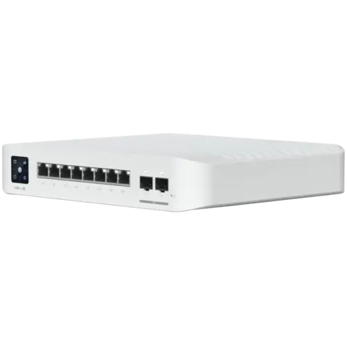 Alternative view of Kомутатор Ubiquiti USW-Pro-8-PoE-EU An 8-port, Layer 3 switch with PoE+ and PoE++ output. Can power devices with up to 120W, with a power consumption of 30W (Excluding PoE output)