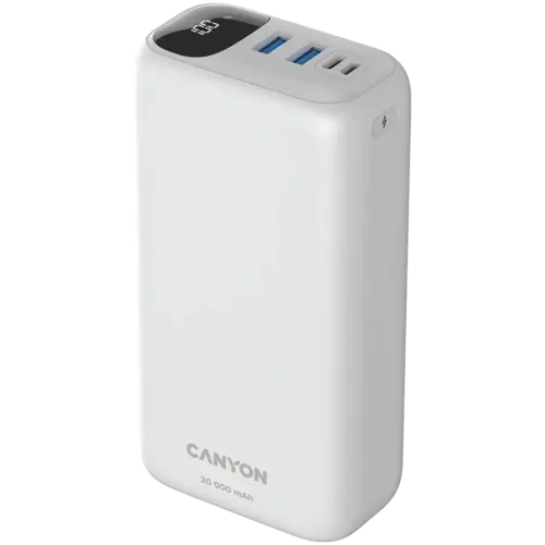 Alternative view of Външна батерия CANYON power bank PB-301 LED 30000 mAh PD 20W QC 3.0 White
