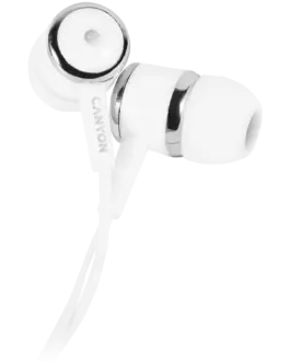 Слушалки CANYON Stereo earphones with microphone White