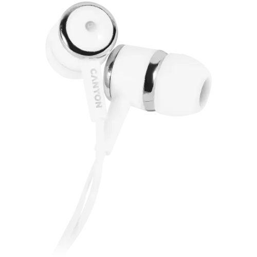 Слушалки CANYON Stereo earphones with microphone White