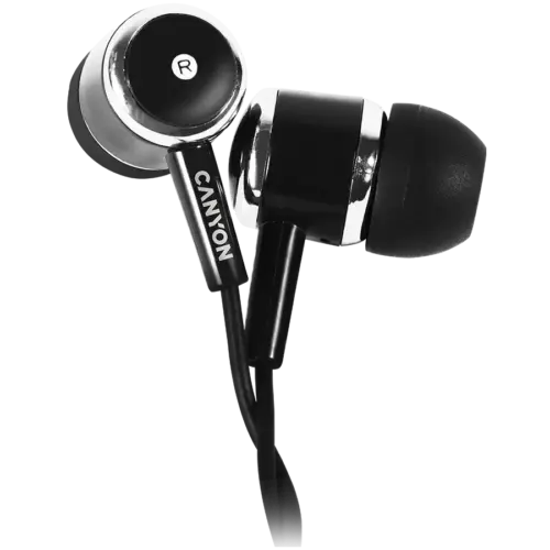 Слушалки CANYON Stereo earphones with microphone Black