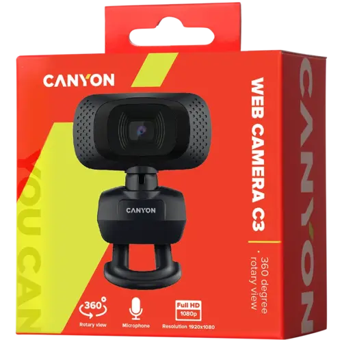 Alternative view of Уеб камера CANYON webcam C3 HD 720p Black