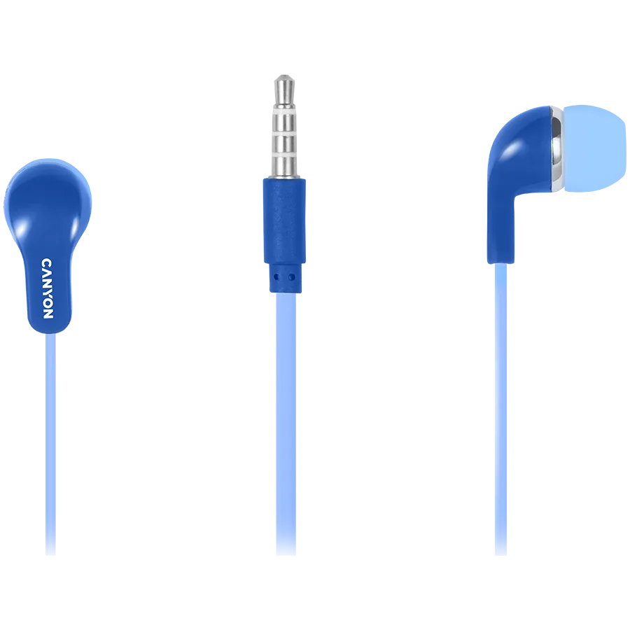 Слушалки CANYON Stereo Earphones with inline microphone, Blue - Image 26