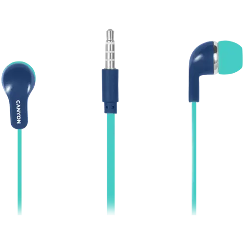 Alternative view of Слушалки CANYON Stereo Earphones with inline microphone, Green+Blue