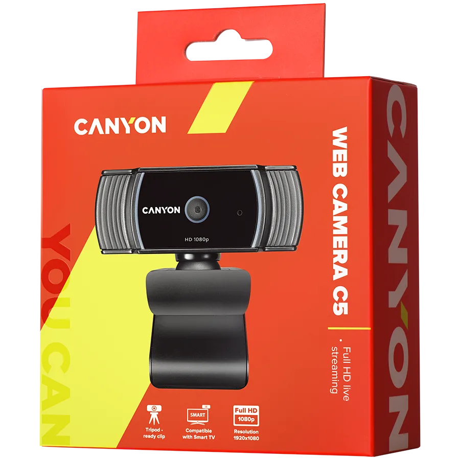 Уеб камера CANYON webcam C5 Full HD 1080p Auto Focus Black - Image 24
