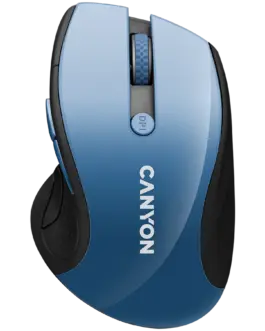 Безжична мишка CANYON 2.4Ghz wireless mouse optical tracking - blue LED 6 buttons DPI 1000/1200/1600 Blue Gray pearl