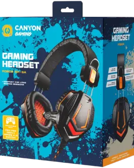 Alternative view of Геймърски слушалки CANYON Fobos GH-3A, Gaming headset 3.5mm jack with microphone and volume control, with 2in1 3.5mm adapter, cable 2M, Black, 0.36kg