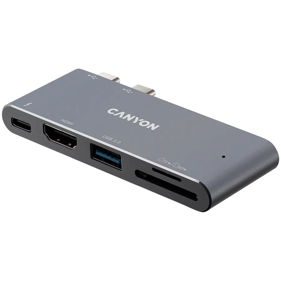USB хъб CANYON hub DS-5 5in1 Thunderbolt 3 4k Space Grey - Image 2