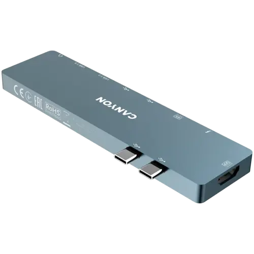 Alternative view of USB хъб CANYON hub DS-8 8in1 Thunderbolt 4k Space Grey