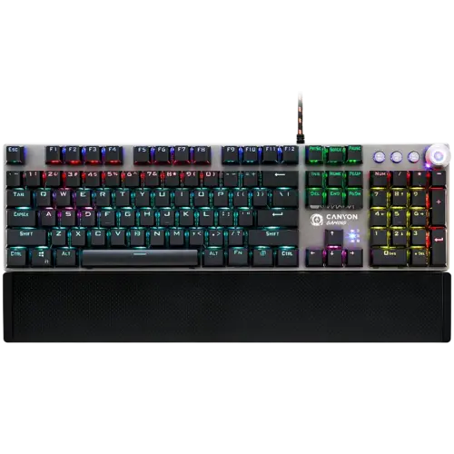 Геймърска клавиатура CANYON Nightfall GK-7 Wired Gaming KeyboardBlack 104 mechanical switches60 million times key life 2