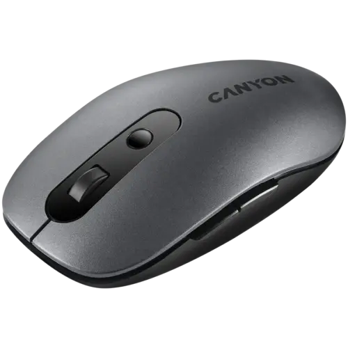 Alternative view of Безжична мишка CANYON MW-9, 2 in 1 Wireless optical mouse with 6 buttons, DPI 800/1000/1200/1500, 2 mode(BT/ 2.4GHz), Battery AA*1pcs, Grey, 65.4*112.25*32.3mm, 0.092kg