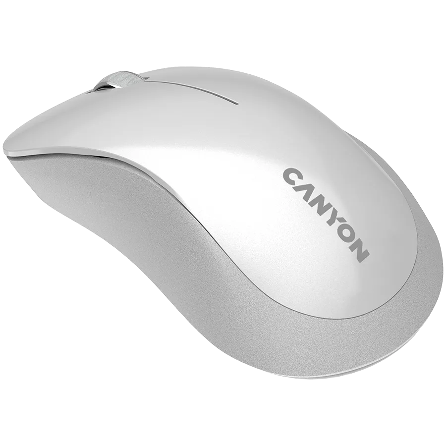 Безжична мишка CANYON MW-11, 2.4 GHz Wireless mouse ,with 3 buttons, DPI 1200, Battery:AAA*2pcs ,pearl white grey67*109*38mm 0.063kg - Image 3