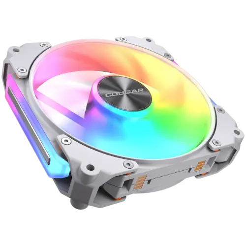Alternative view of Вентилатор Cougar fan APOLAR 120 ARGB White, Fan Speed 600-2200 RPM±200RPM, Air Flow 75.38 CFM ± 10%, Air Pressure 2.59 mm H2O±10%, HDB Hydro Dynamic Bearing, 490 mm (Fan) / 470 mm (ARGB)