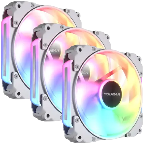 Вентилатор Cougar fan APOLAR 120 ARGB White (3 fan package) Fan Speed 600-2200 RPM±200RPM Air Flow 75.38 CFM ± 10% Air P