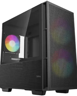 Кутия за компютър DeepCool CH360 Mini Tower Mini-ITX/Micro-ATX 1x USB3.0 1x Audio 1x Type-C Pre-Installed 2x140mm ARGB F