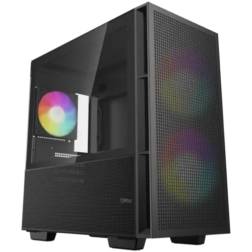 Кутия за компютър DeepCool CH360 Mini Tower Mini-ITX/Micro-ATX 1x USB3.0 1x Audio 1x Type-C Pre-Installed 2x140mm ARGB F