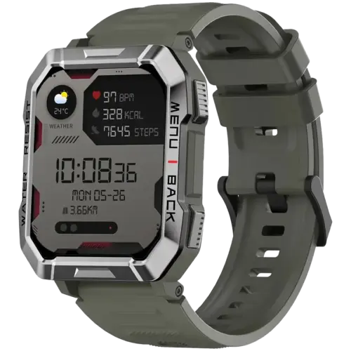 Alternative view of Смарт часовник Blackview W60, 2.01inch HD,900mAh Battery, LED Flashlight & Compass Function, 24-hour SpO2 Detection + Heart Rate Monitoring, Monitor Sleep status, Calls and SMS notification, Khaki