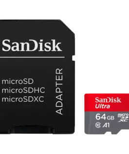 Карта памет SanDisk Ultra microSDXC 64GB + SD Adapter 140MB/s A1 Class 10 UHS-I