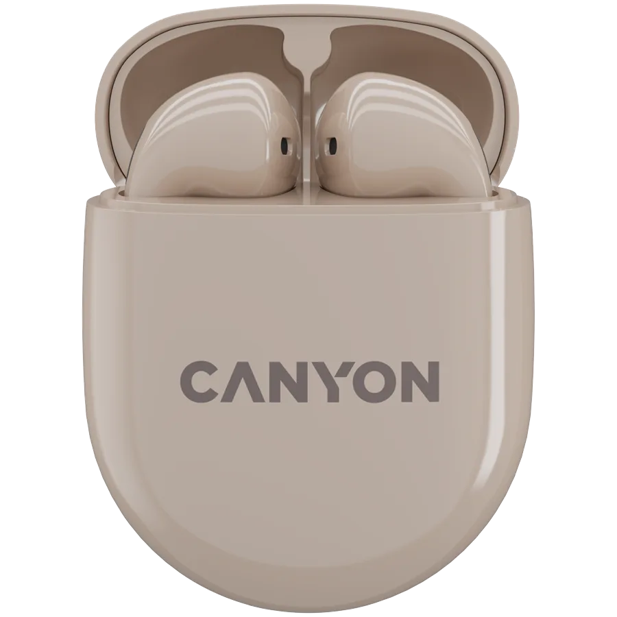 Bluetooth слушалки CANYON headset TWS-6 Beige