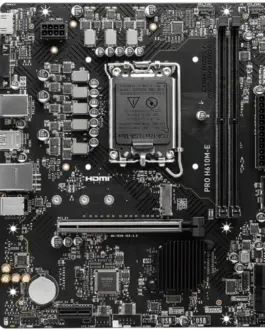 Alternative view of Дънна платка MSI PRO H610M-E, mATX, LGA 1700, Dual Channel DDR5 5600+MHz, 1x PCIe x16 slot, 1x M.2 slot, 1x HDMI, 1x VGA, 2x USB 3.2 Gen 1, 4x USB 2.0, 7.1 HD Audio, Realtek ALC897 Codec, 3Y