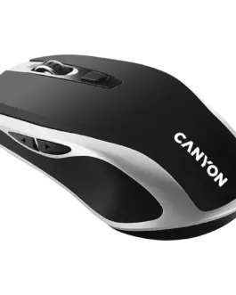 Alternative view of Безжична мишка CANYON MW-19, 2.4GHz Wireless Rechargeable Mouse with Pixart sensor, 6keys, Silent switch for right/left keys,Add NTCDPI: 800/1200/1600, Max. usage 50 hours for one time full charged, 300mAh Li-poly battery, Black -Silver, cable length