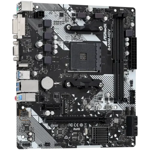 Alternative view of Дънна платка ASROCK B450M-HDV R4.0 mATX AM4 DDR4