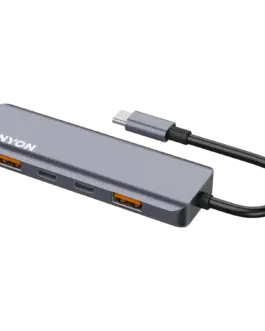 USB хъб CANYON hub DS-18 5in1 USB-C Grey
