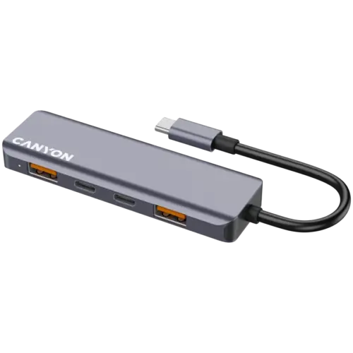 USB хъб CANYON hub DS-18 5in1 USB-C Grey