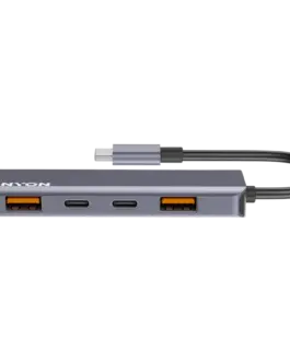 Alternative view of USB хъб CANYON hub DS-18 5in1 USB-C Grey