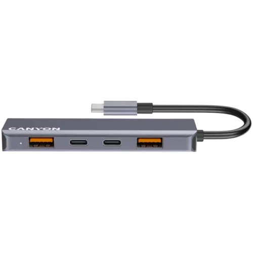 Alternative view of USB хъб CANYON hub DS-18 5in1 USB-C Grey