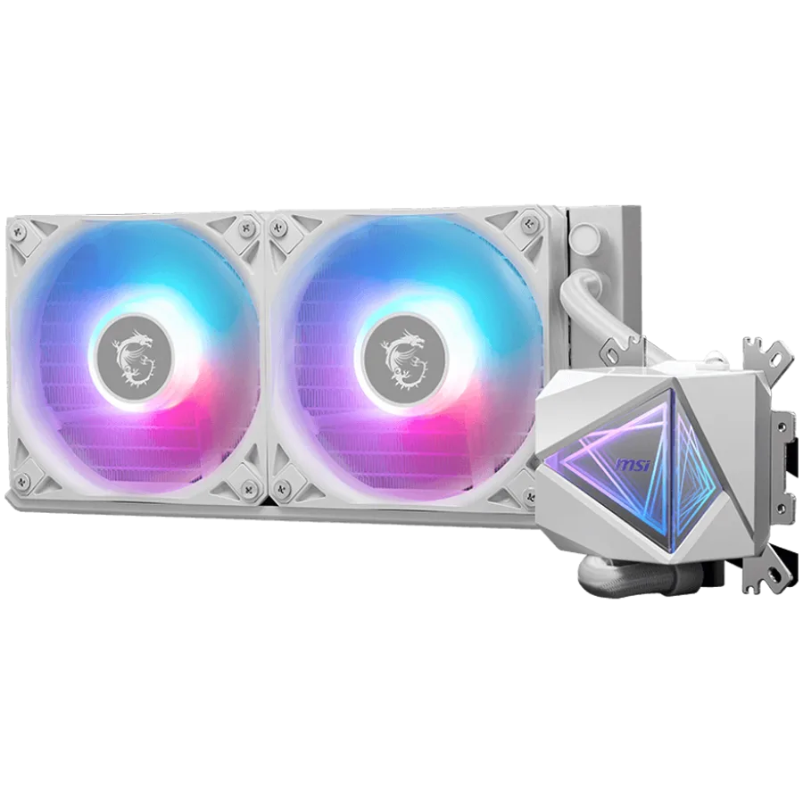 Охладител за процесор Охладител MSI MAG CORELIQUID I240 WHITE 2x 120mm ARGB Fans, Aluminium Radiator, Loop Dynamic Bearing, Intel LGA 1150/1151/1155/1156/1200/1700/1851, AMD AM5/AM4, 3Y Warranty - Image 11