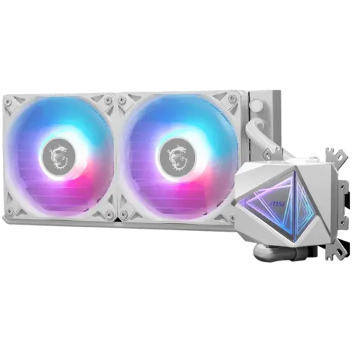 Alternative view of Охладител за процесор Охладител MSI MAG CORELIQUID I240 WHITE 2x 120mm ARGB Fans, Aluminium Radiator, Loop Dynamic Bearing, Intel LGA 1150/1151/1155/1156/1200/1700/1851, AMD AM5/AM4, 3Y Warranty