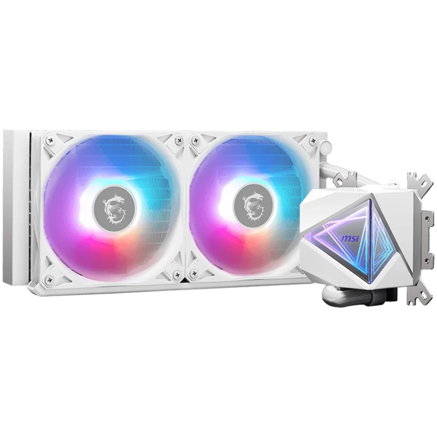 Охладител за процесор Охладител MSI MAG CORELIQUID I240 WHITE 2x 120mm ARGB Fans, Aluminium Radiator, Loop Dynamic Bearing, Intel LGA 1150/1151/1155/1156/1200/1700/1851, AMD AM5/AM4, 3Y Warranty - Image 24