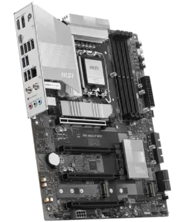 Alternative view of Дънна платка MSI PRO B860-P WIFI, ATX, LGA 1851, 4x DDR5 Dual Channel DDR5 up to 8600(OC)MHz, 4x PCIe x16 slot, 3x M.2 slot, 4x USB 2.0, 2x USB 5Gbps, 2x USB 10Gbps, 1x USB 40Gbps Type-C, HDMI, DP, 7.1 HD Audio, 5G LAN, WiFi, BT, 3Y