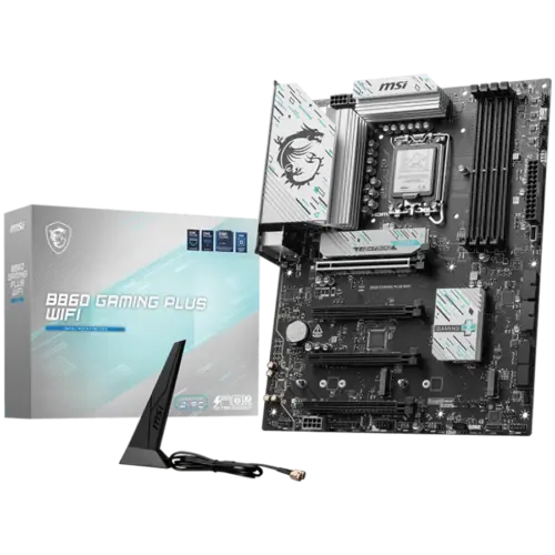 Дънна платка MSI PRO B860 GAMING PLUS WIFI ATX LGA 1851 4x DDR5 Dual Channel DDR5 up to 8600(OC)MHz 4x PCIe x16 slot 3x