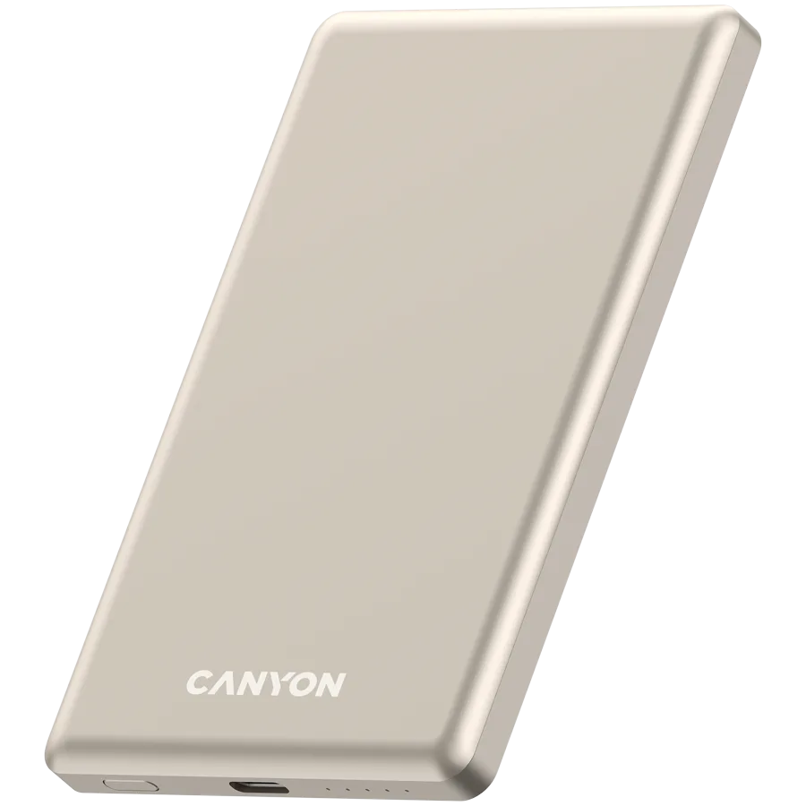 Външна батерия CANYON power bank OnPower 505 slim Magnetic 5000 mAh PD20W Beige - Image 10