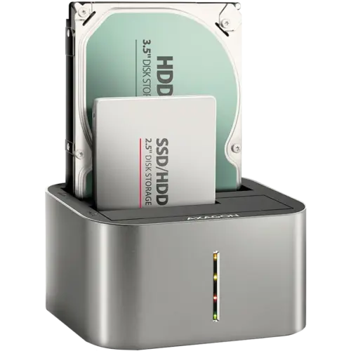 Докинг станция за твърд диск AXAGON ADSA-DC USB3.2 Gen1 - 2x SATA 6G CLONE DUAL HDD Dock Station