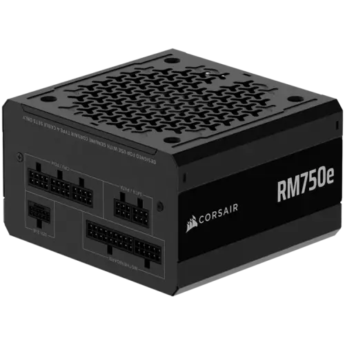 Alternative view of Захранване за компютър CORSAIR RM750e, 750 Watt, ATX 3.1, PCIe 5.1, Cybenetics GOLD Certified, Fully Modular