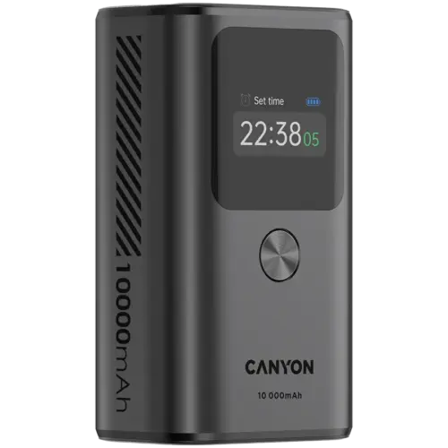 Alternative view of Външна батерия CANYON power bank OnPower 130 TFT 10000 mAh PD30W Dark Grey