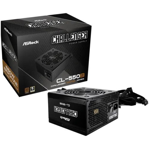 Захранване за компютър Asrock CL-550B 550W 80 Plus BRONZE Non Modular PSU 1x EPS 12V CPU(4+4pin) 2x PCIe (6+2pin) 2x 4-p