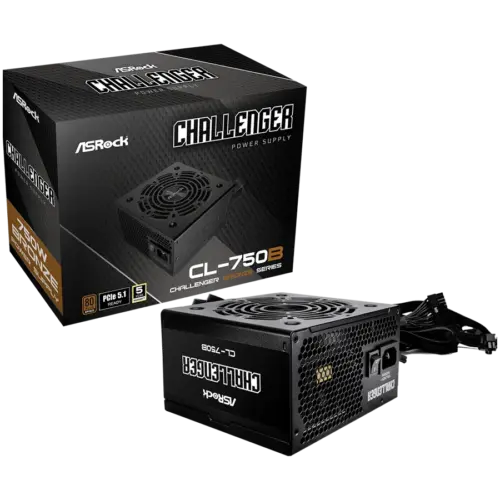 Захранване за компютър Asrock CL-750B 750W 80 Plus BRONZE Non Modular PSU 1x EPS 12V CPU(4+4pin) 2x PCIe (6+2pin) 2x 4-p