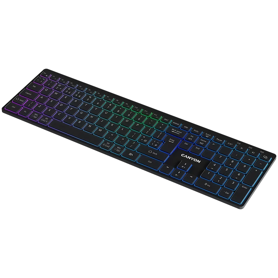Клавиатура CANYON keyboard HKB-W11 UK/US RGB Dual Mode Wireless Black - Image 49