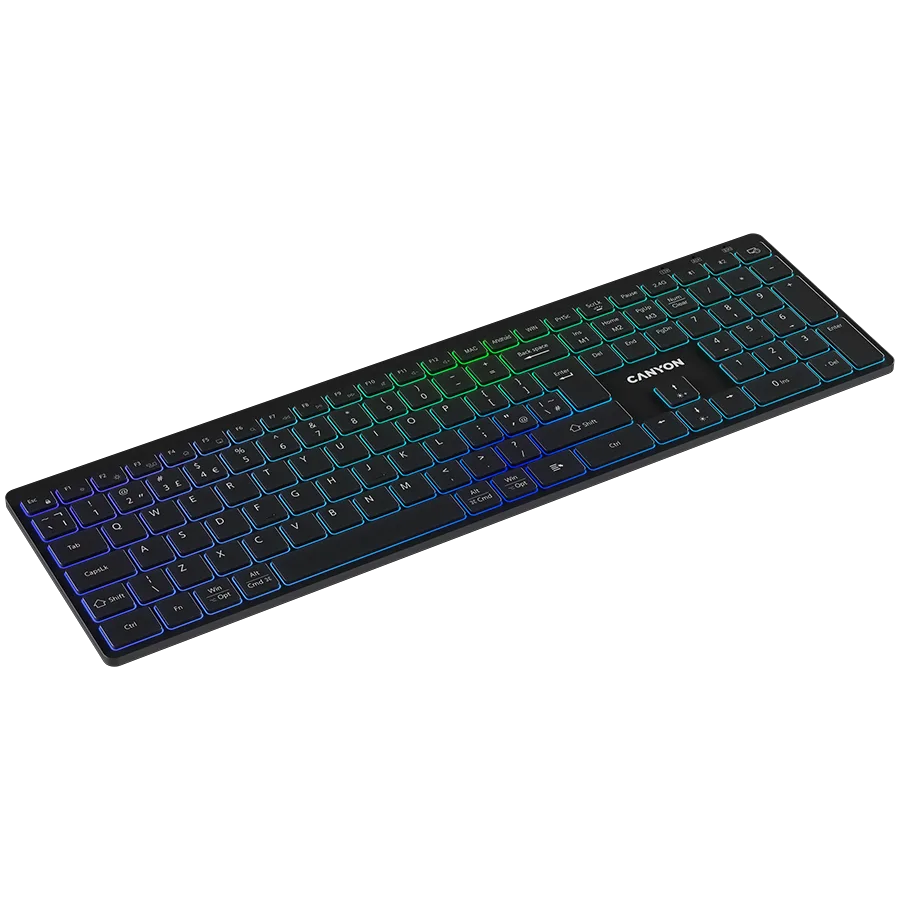 Клавиатура CANYON keyboard HKB-W11 UK/US RGB Dual Mode Wireless Black - Image 45