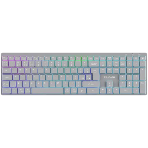 Клавиатура CANYON keyboard HKB-W11 UK/US RGB Dual Mode Wireless Grey