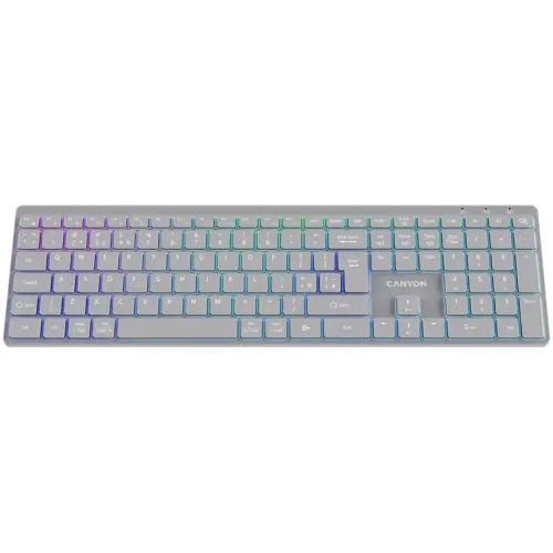 Alternative view of Клавиатура CANYON keyboard HKB-W11 UK/US RGB Dual Mode Wireless Grey