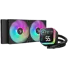Охладител за процесор Охладител DeepCool LQ240 240mm CPU Liquid Cooler 2x120mm ARGB PWM Fans LED Screen Anti-Leak Techno