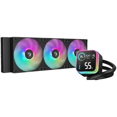 Охладител за процесор Охладител DeepCool LQ360 360mm CPU Liquid Cooler 3x120mm ARGB PWM Fans LED Screen Anti-Leak Techno